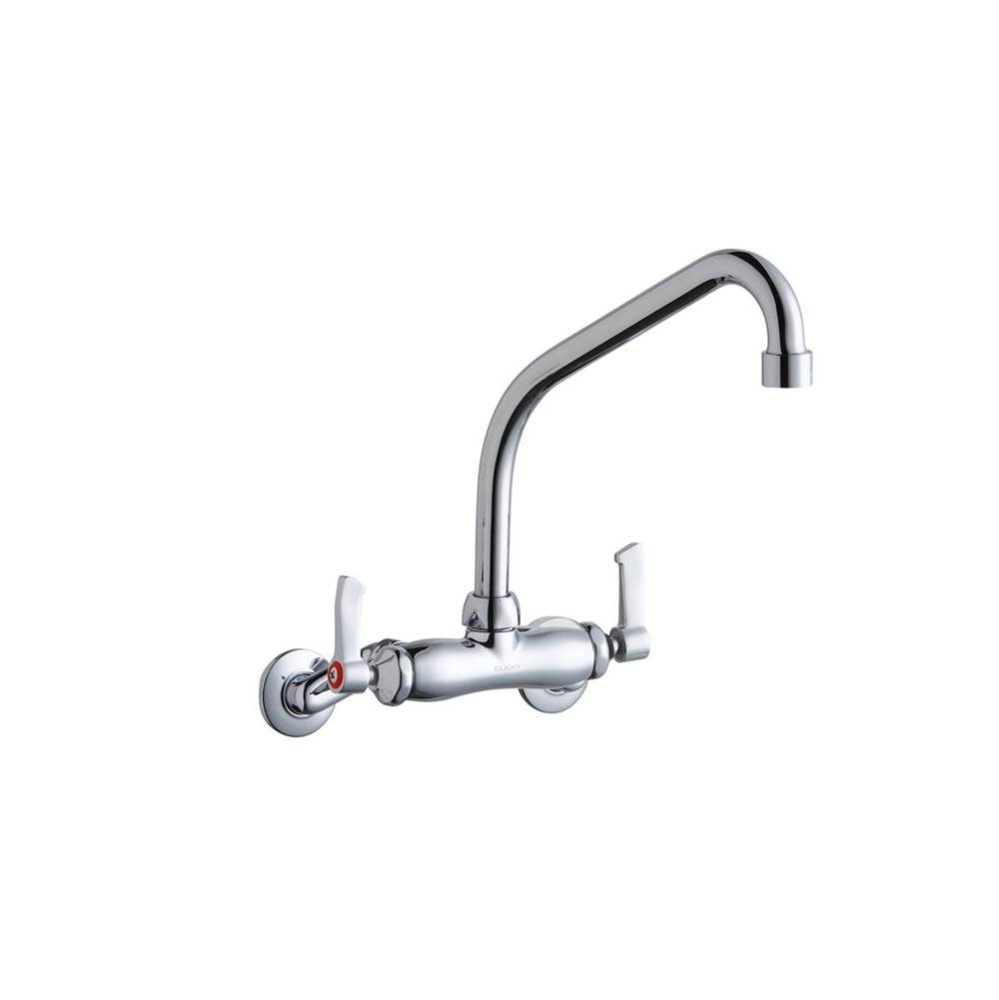 Foodservice 3-8'' Adjustable Centers Wall Mount Faucet w/8'' High Arc Spout 2&