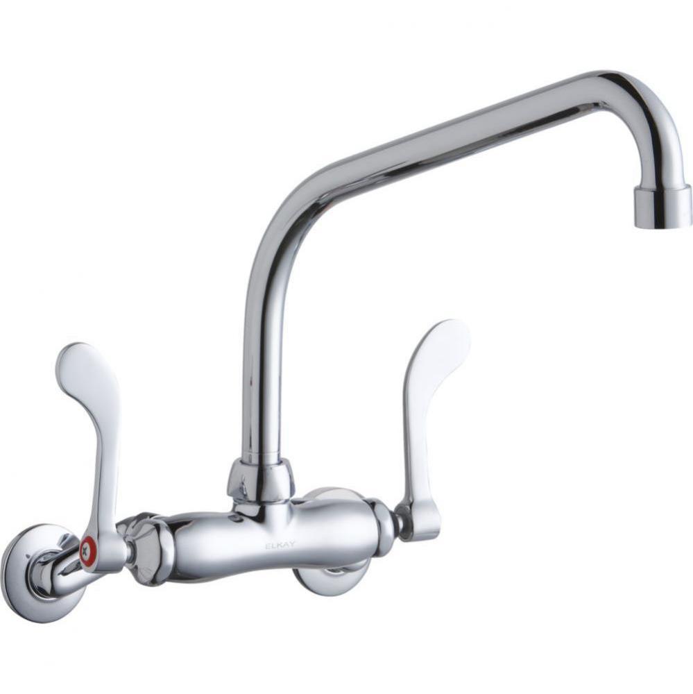 Foodservice 3-8'' Adjustable Centers Wall Mount Faucet w/10'' High Arc Spout 4