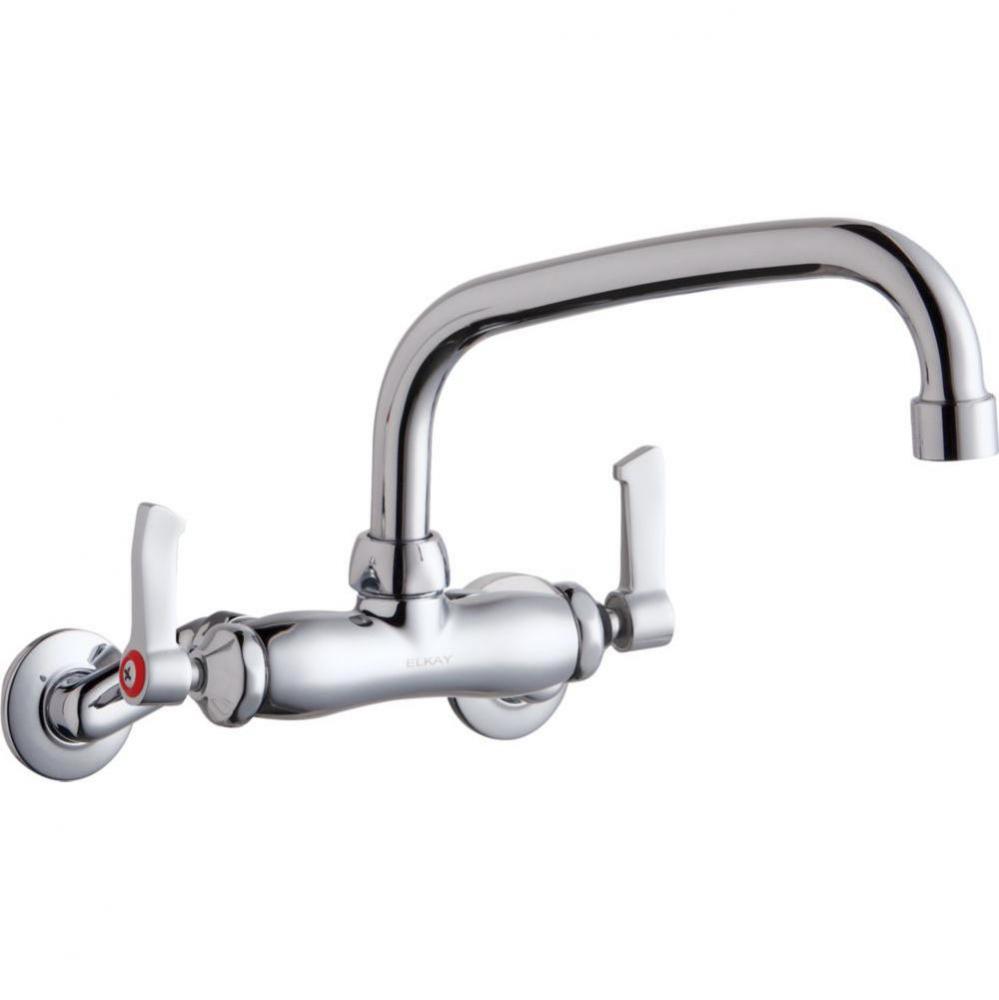 Foodservice 3-8'' Adjustable Centers Wall Mount Faucet w/8'' Tube Spout 2&apos