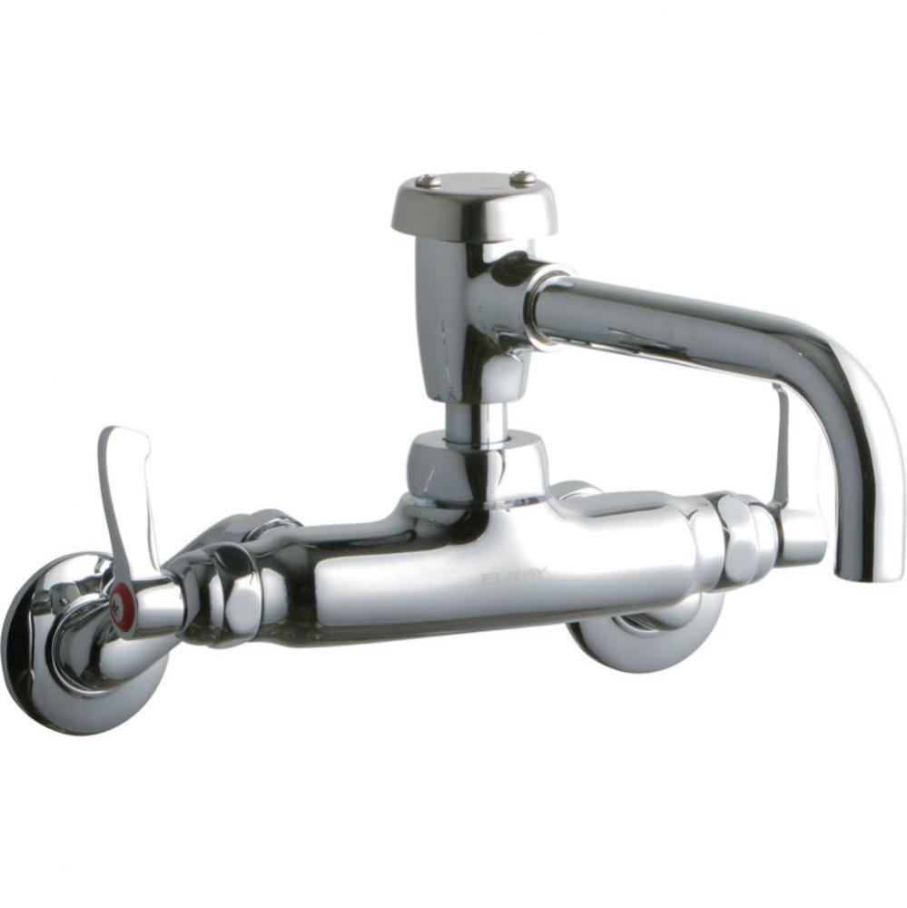 Foodservice 3-8'' Adjustable Centers Wall Mount Faucet w/7'' Vented Spout 2&ap
