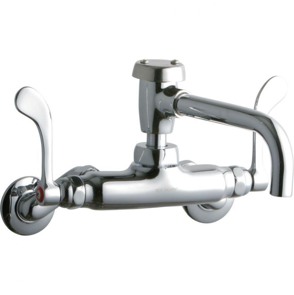 Foodservice 3-8'' Adjustable Centers Wall Mount Faucet w/7'' Vented Spout 4&ap