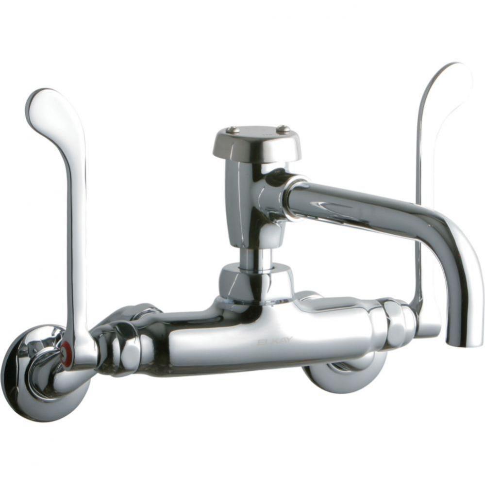 Foodservice 3-8'' Adjustable Centers Wall Mount Faucet w/7'' Vented Spout 6&ap