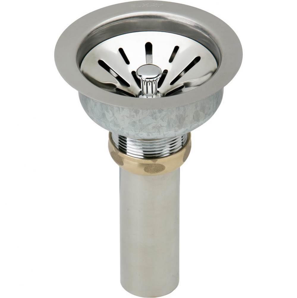 Deluxe Drain 3-1/2'' Type 304 Stainless Steel Body for Fireclay Sinks