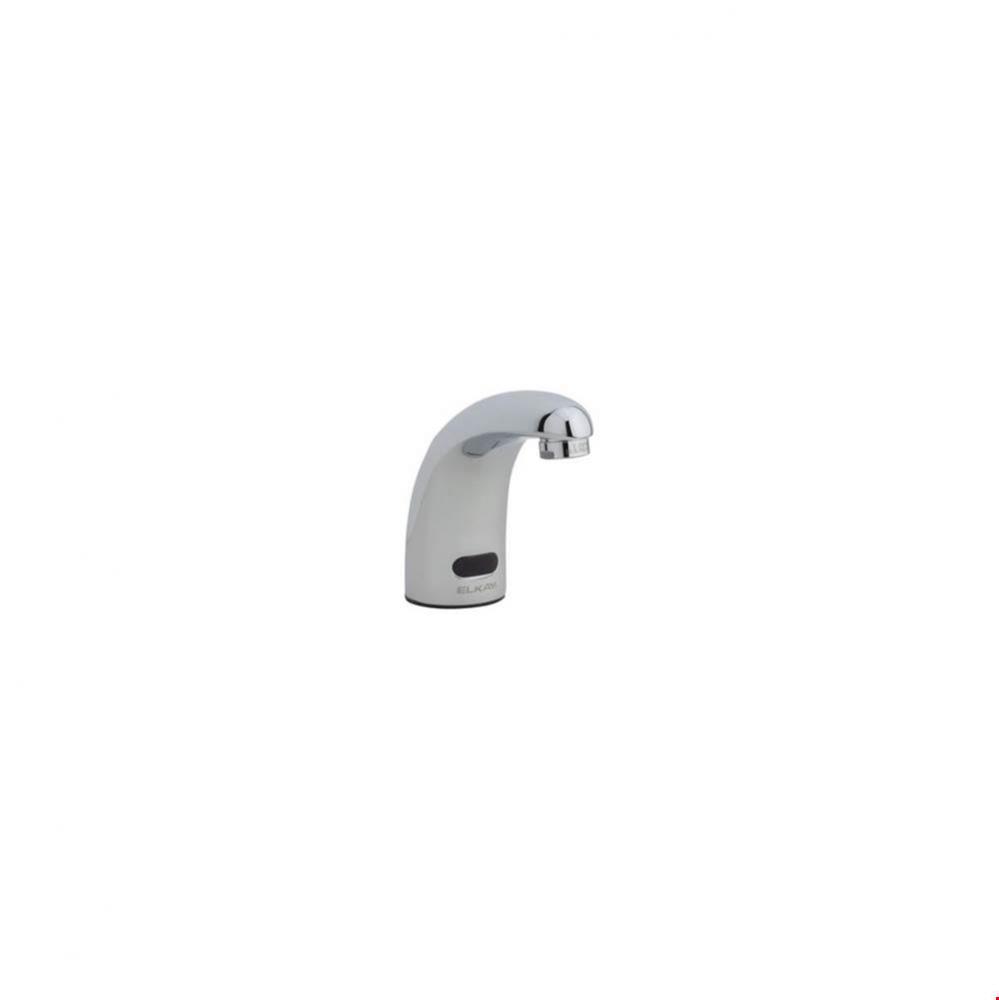 Commercial Electronic Lavatory Battery Powered Deck Mount Faucet with Cast Fixed Spout Chrome