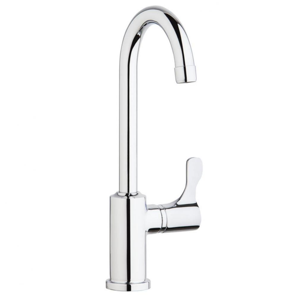 Single Hole 12-1/2'' Deck Mount Faucet with Gooseneck Spout Lever Handle on Right Side C