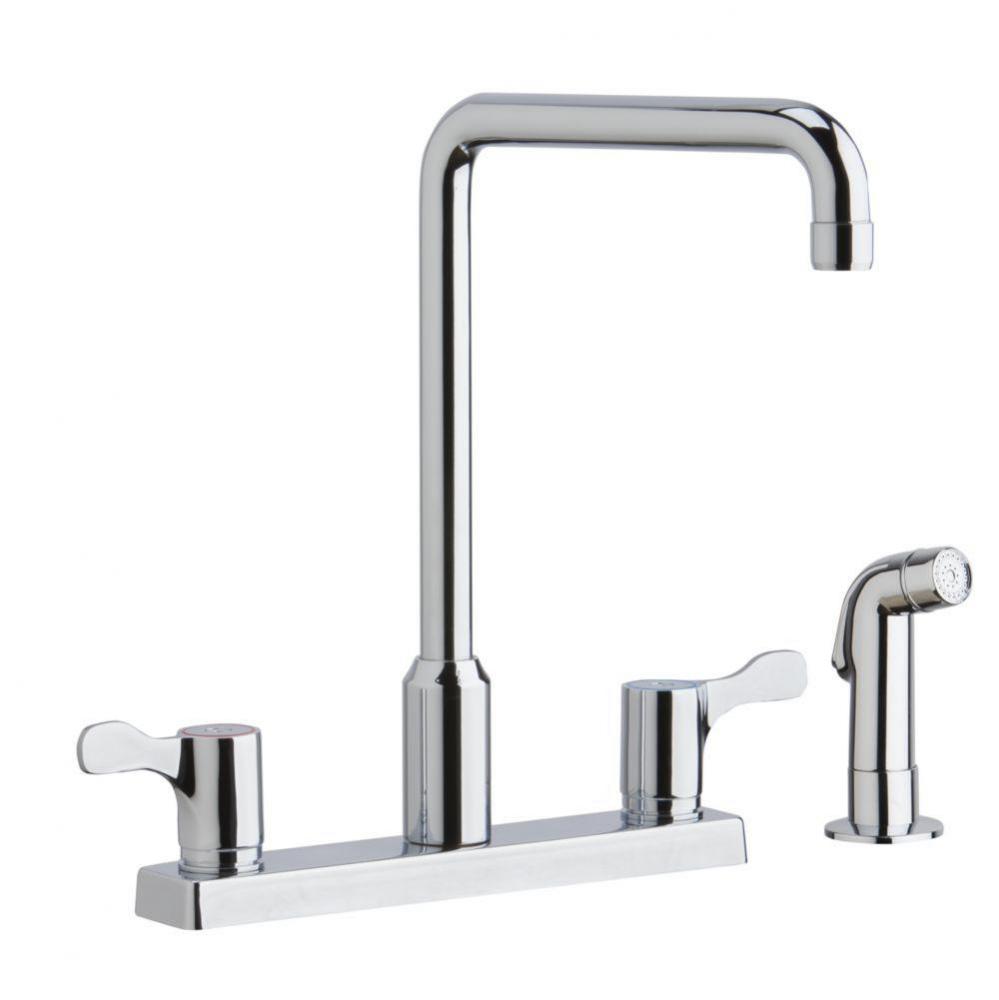 8'' Centerset Exposed Deck Mount Faucet with Arc Spout and 2-5/8'' Lever Handl