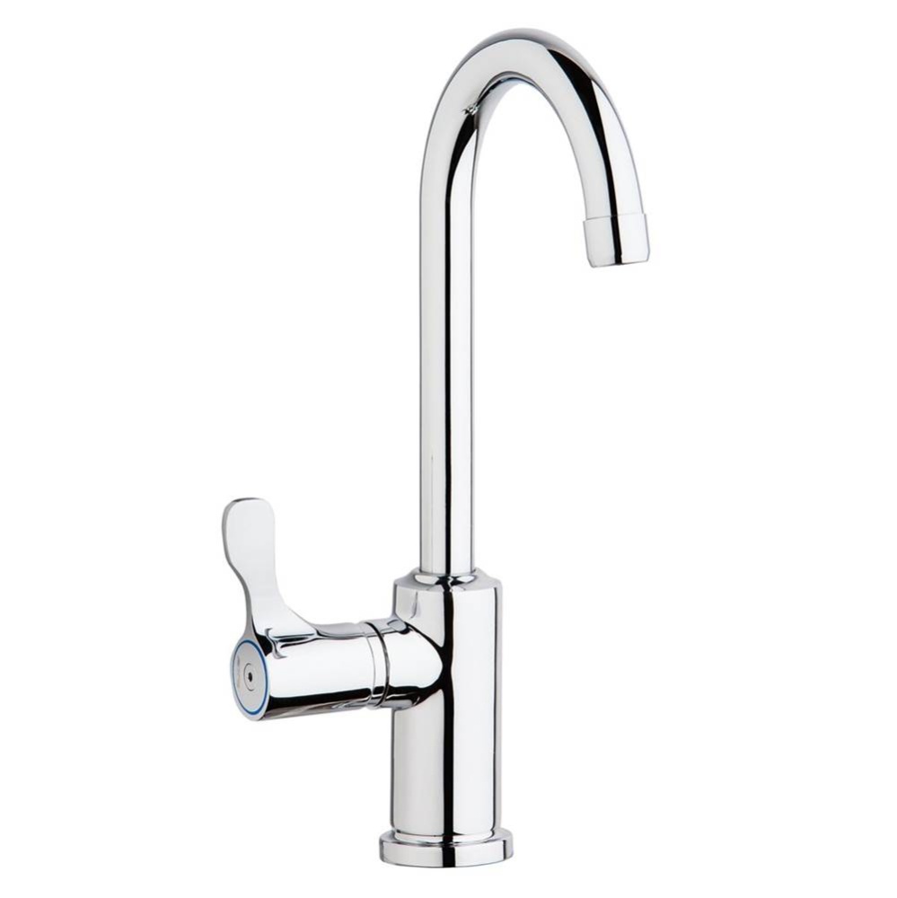 Single Hole 12-1/2'' Vandal Resistant Deck Mount Faucet with Gooseneck Spout Lever Handl