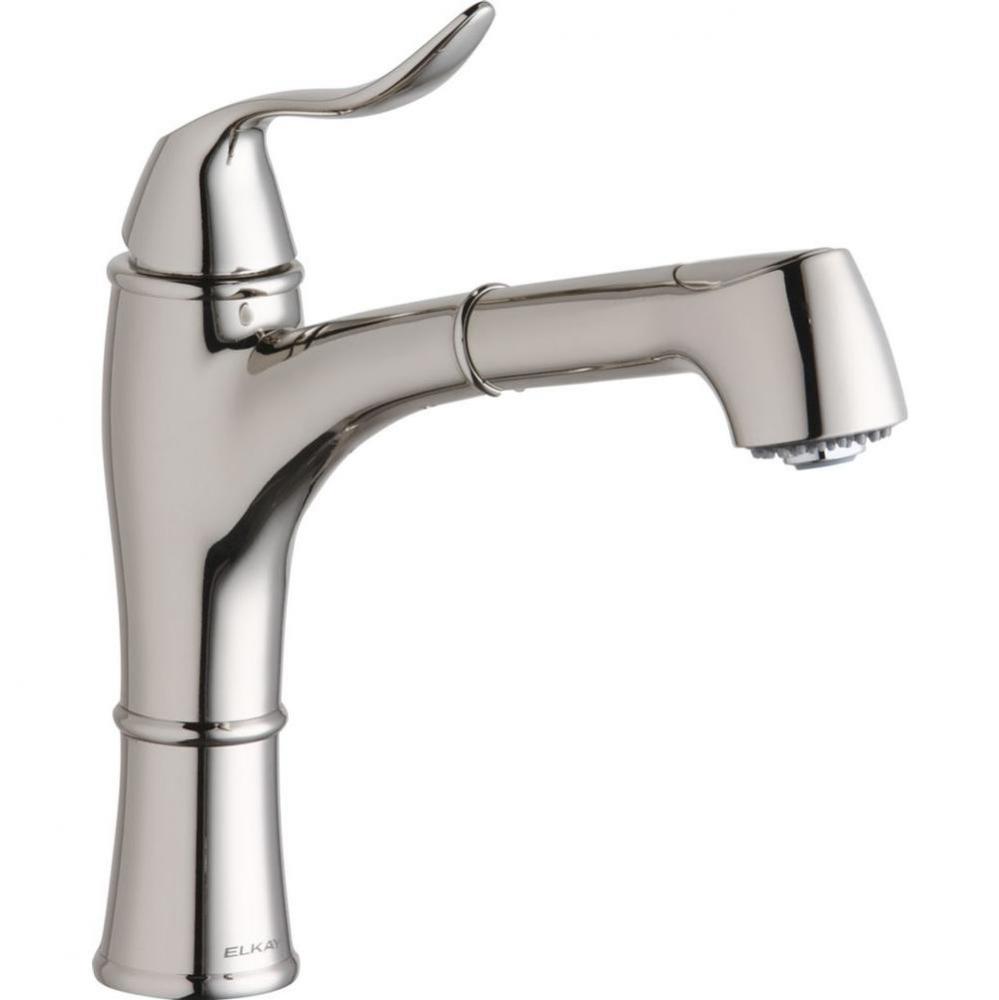 Explore Single Hole Kitchen Faucet with Pull-out Spray Lever Handle with Hi and Mid-rise Base Opti