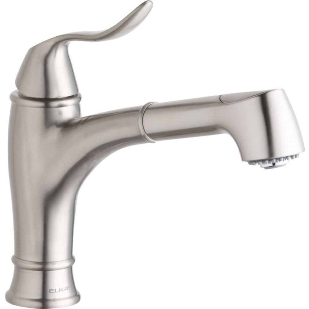 Explore Single Hole Bar Faucet with Pull-out Spray Lever Handle Brushed Nickel