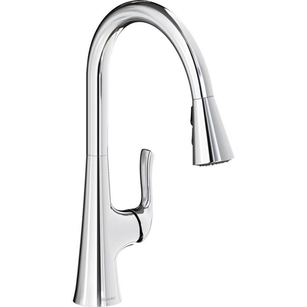 Harmony Single Hole Kitchen Faucet with Pull-down Spray and Forward Only Lever Handle, Chrome