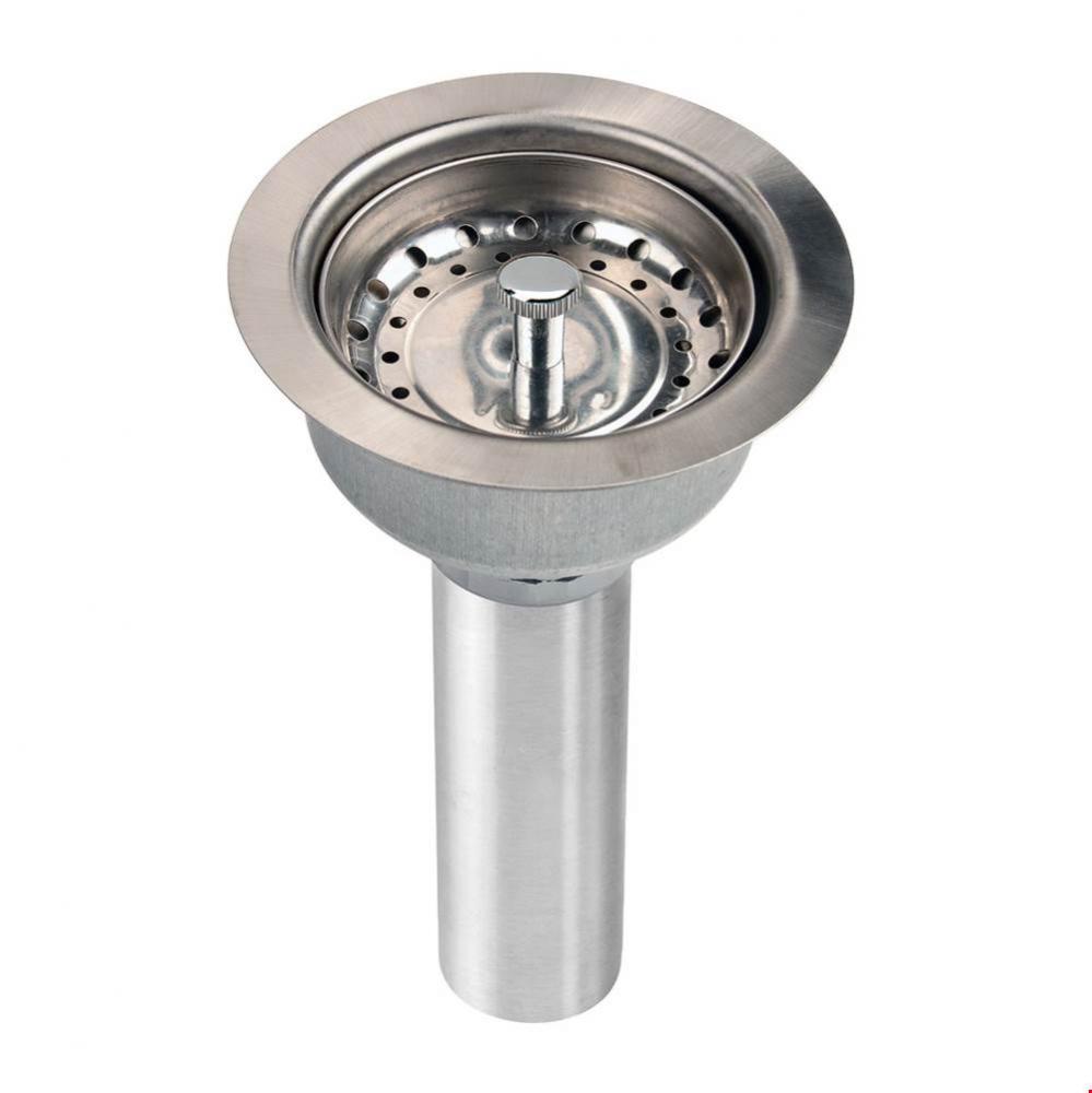 3-1/2'' Drain Fitting Stainless Steel Body with, Strainer Basket Matte Finish