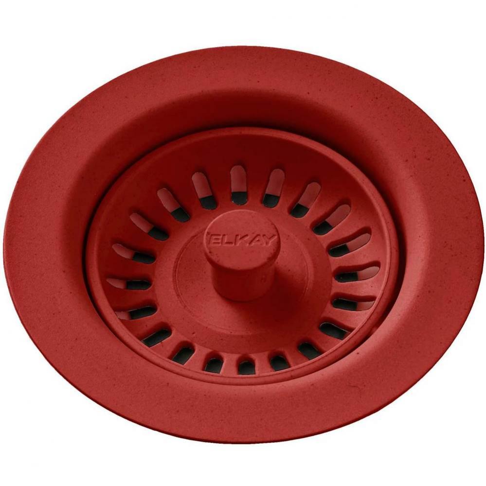 Polymer Drain Fitting with Removable Basket Strainer and Rubber Stopper Maraschino