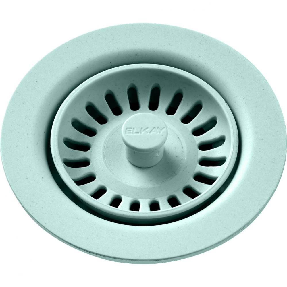 Polymer Drain Fitting with Removable Basket Strainer and Rubber Stopper Mint Crème