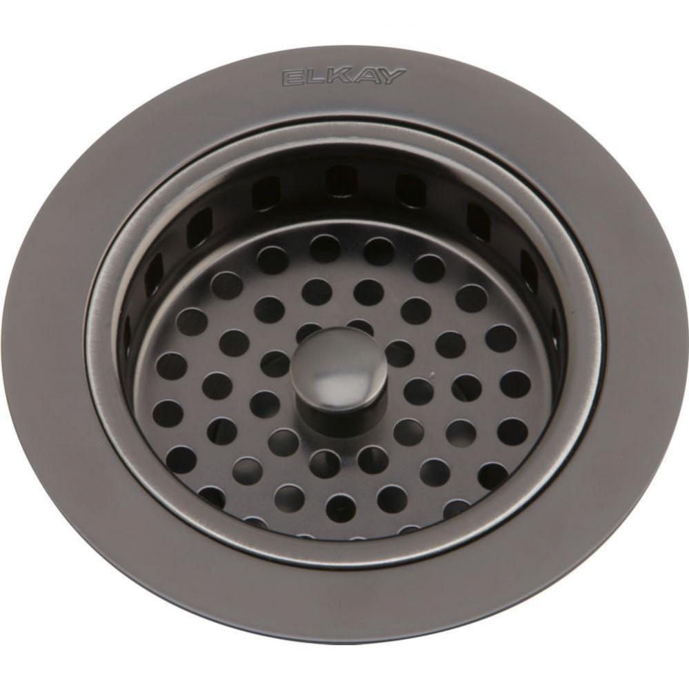 3-1/2'' Drain Fitting Antique Steel Finish Body and Basket with Rubber Stopper