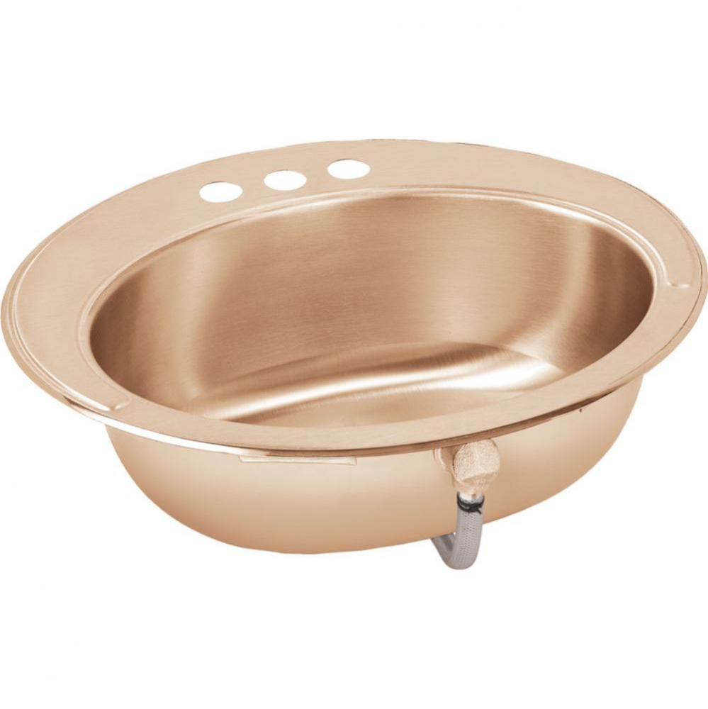 CuVerro Antimicrobial Copper 19-5/8'' x 16-11/16'' x 6'', 1-Hole Sin