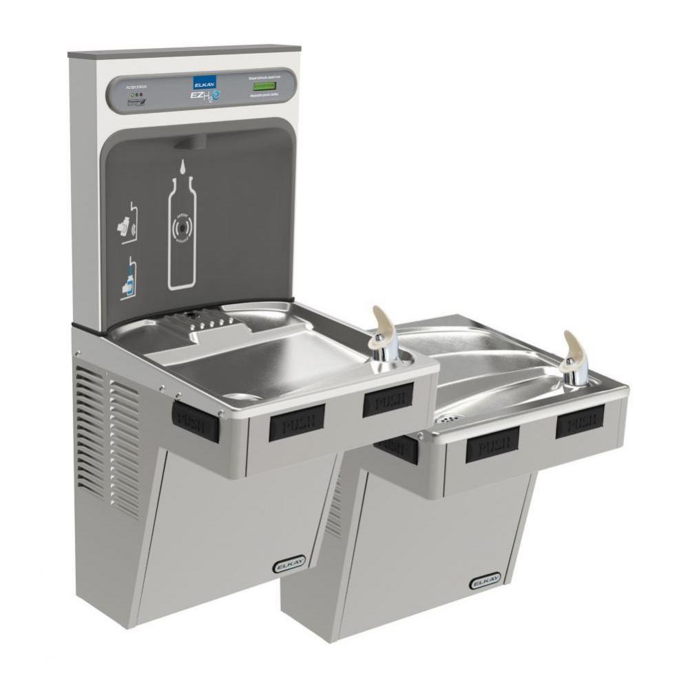 ezH2O Bottle Filling Station with Mechanically Activated, Bi-Level ADA Cooler Filtered Refrigerate