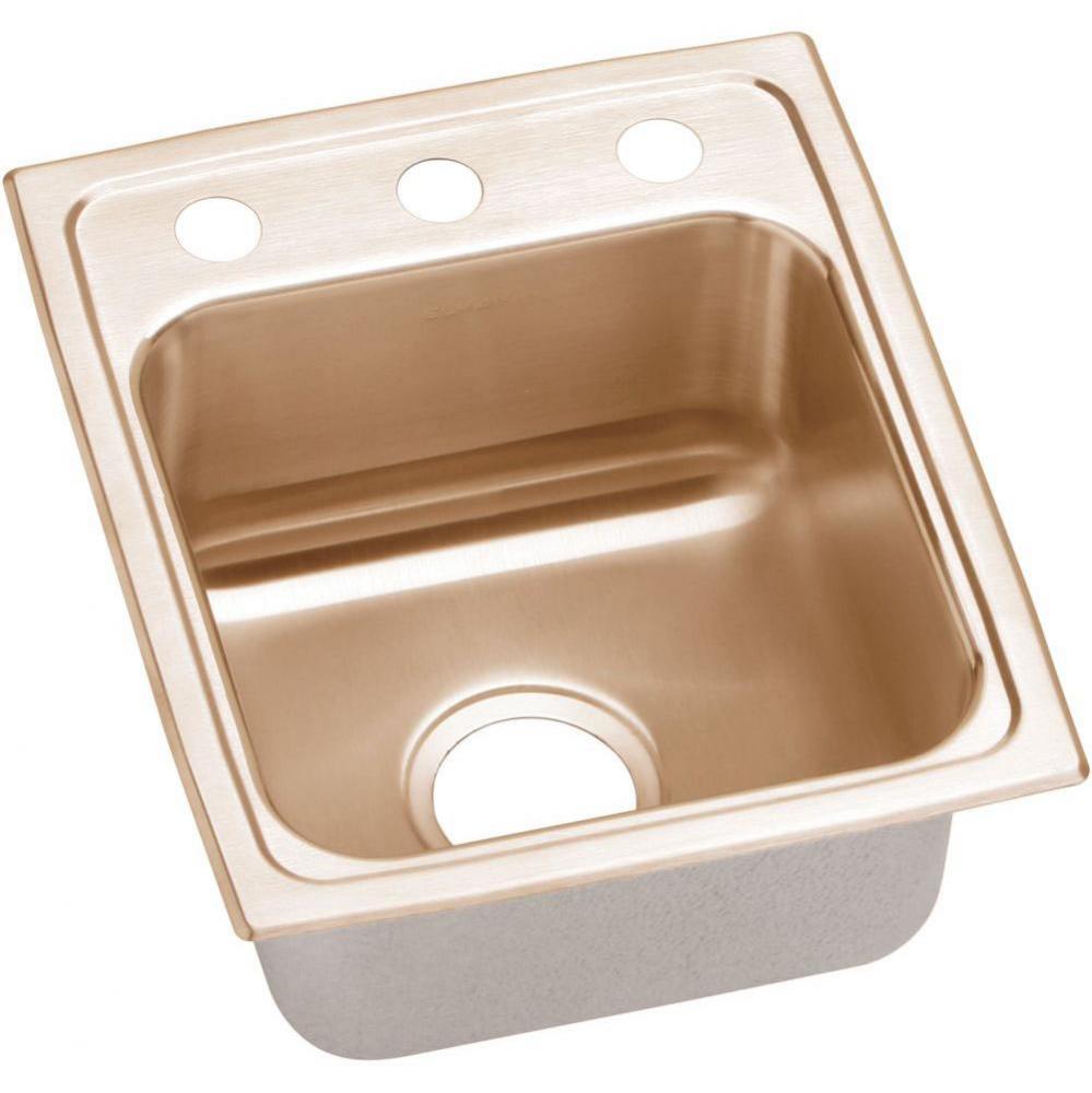 CuVerro Antimicrobial Copper 13'' x 16'' x 7-5/8'', Single Bowl Drop