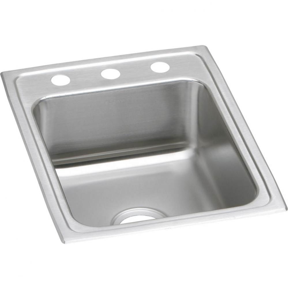 Lustertone Classic Stainless Steel 17'' x 22'' x 7-5/8'', 1-Hole Sin