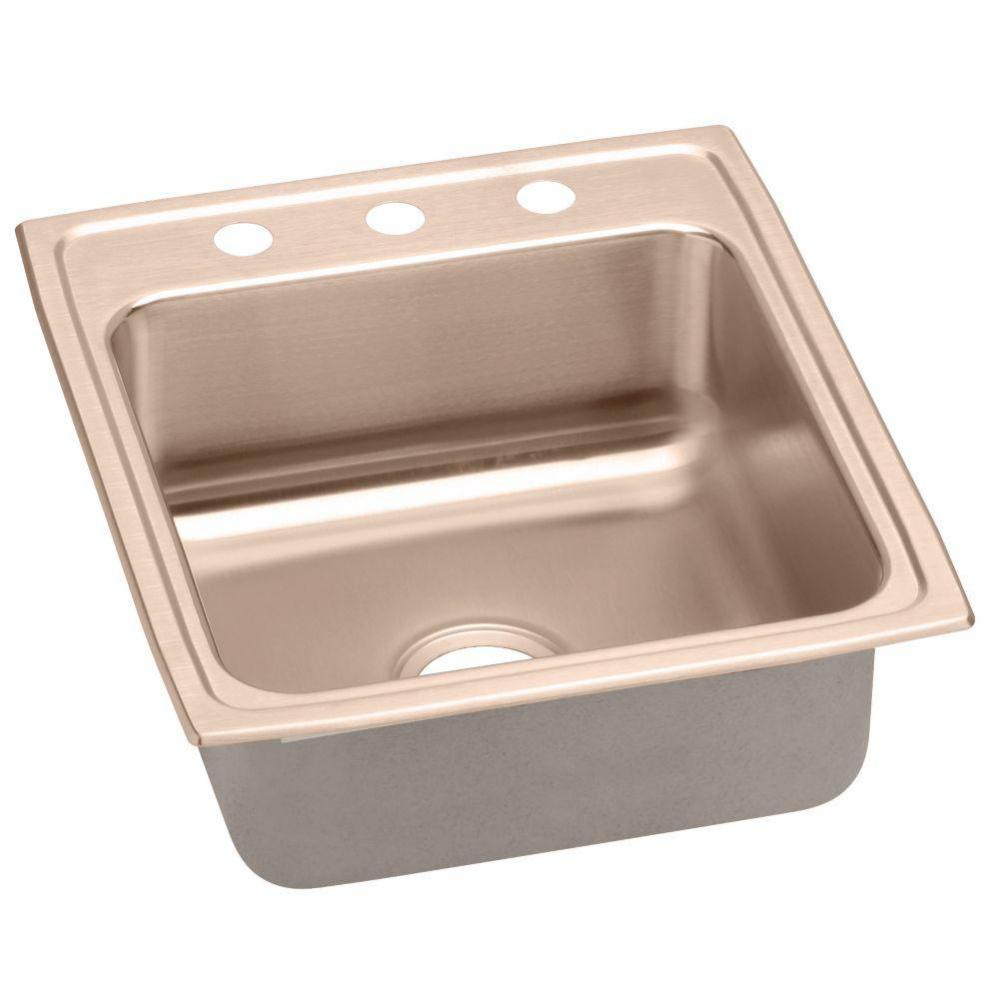 CuVerro Antimicrobial Copper 19-1/2'' x 22'' x 10-1/8'', Single Bowl