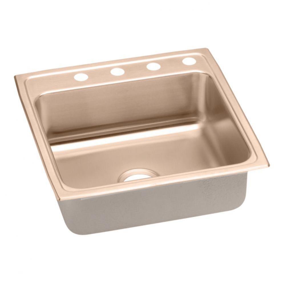 CuVerro Antimicrobial Copper 22'' x 22'' x 7-5/8'', Single Bowl Drop