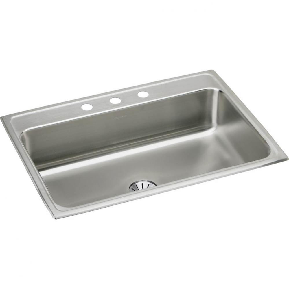 Lustertone Classic Stainless Steel 31'' x 22'' x 7-5/8'', 1-Hole Sin