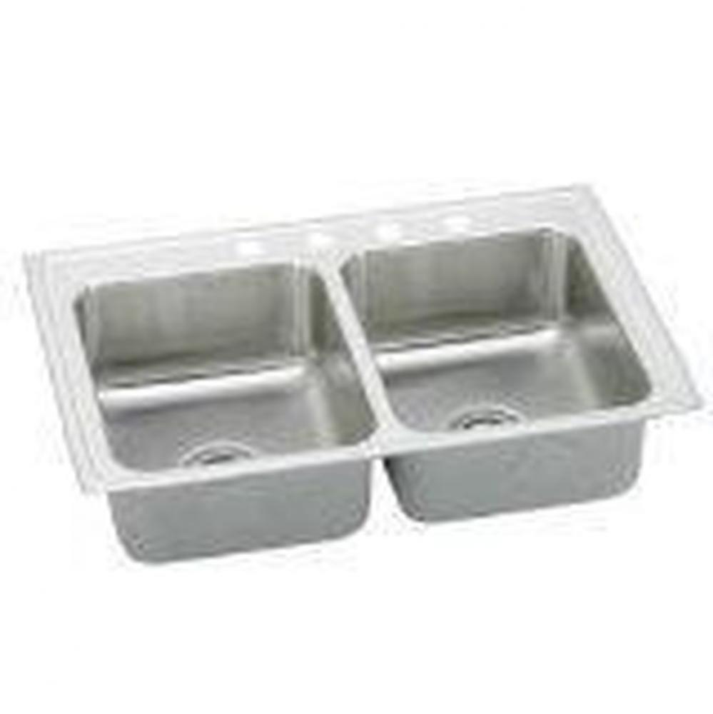 18 Gauge Stainless Steel 43'' x 22'' x 7.625'' Double Bowl Drop-in K