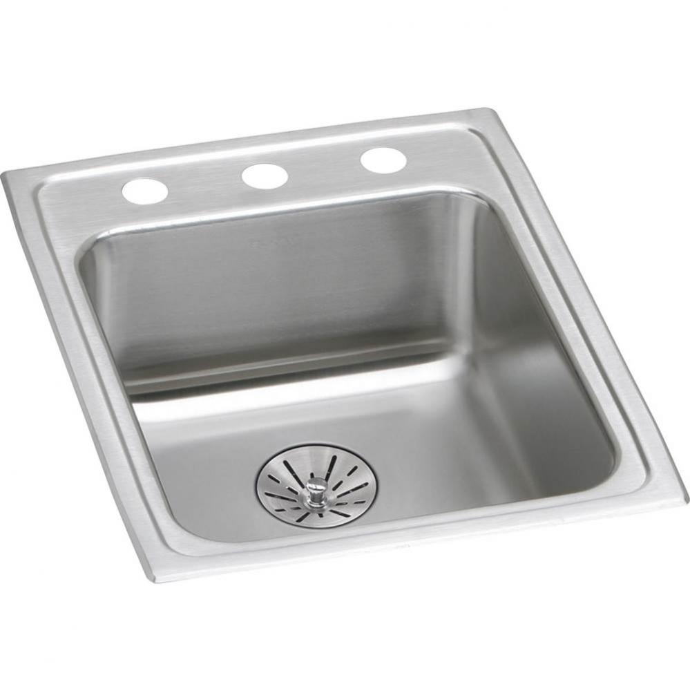 Lustertone Classic Stainless Steel 17'' x 22'' x 6-1/2'', 2-Hole Sin