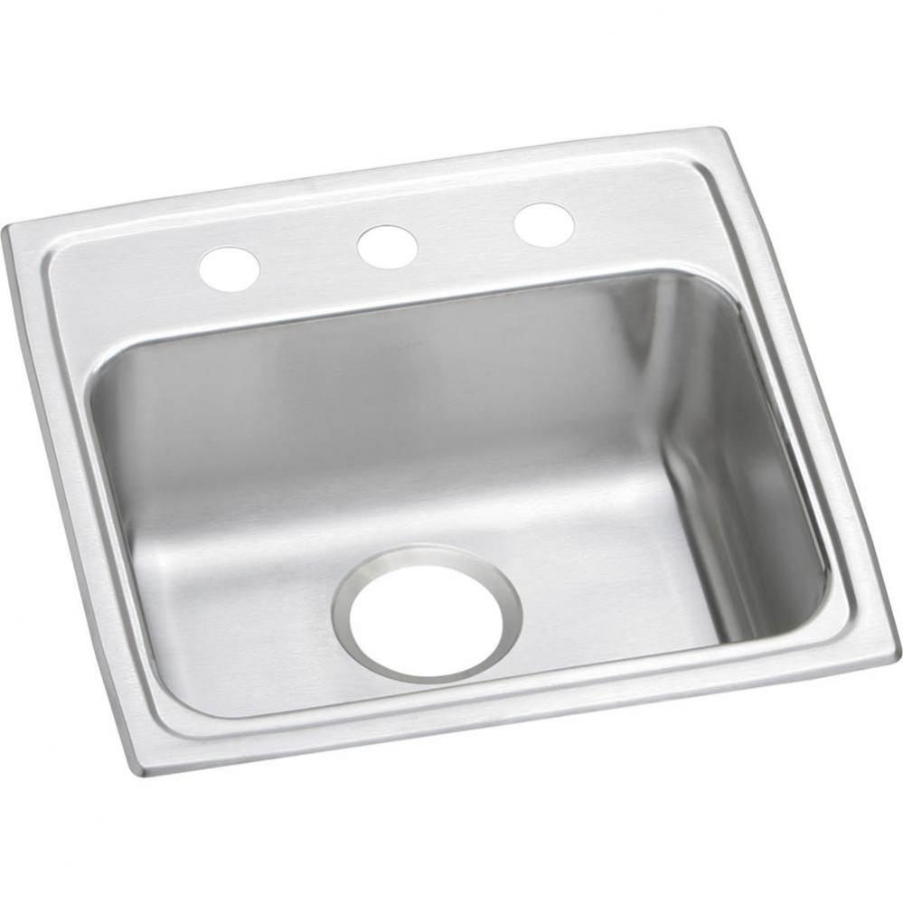 Lustertone Classic Stainless Steel 19-1/2'' x 19'' x 5'', 3-Hole Sin