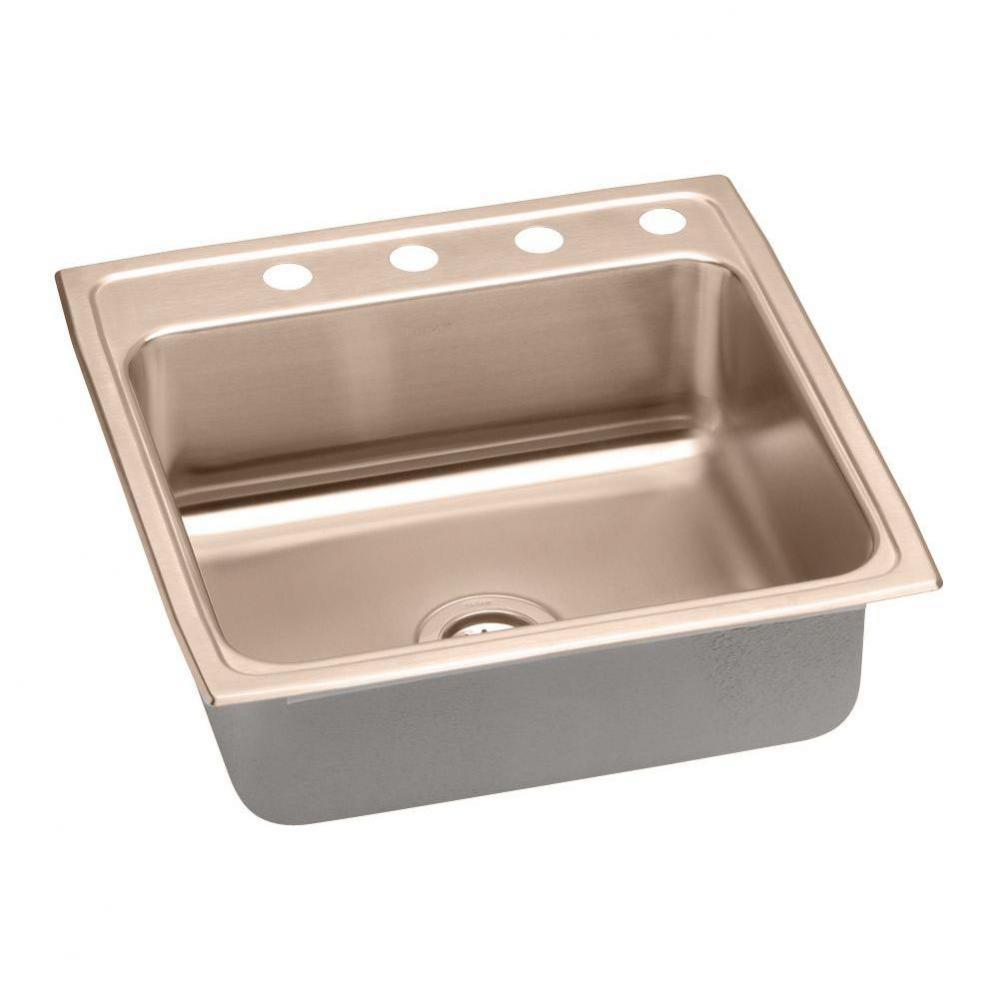 CuVerro Antimicrobial Copper 22'' x 22'' x 6'', Single Bowl Drop-in