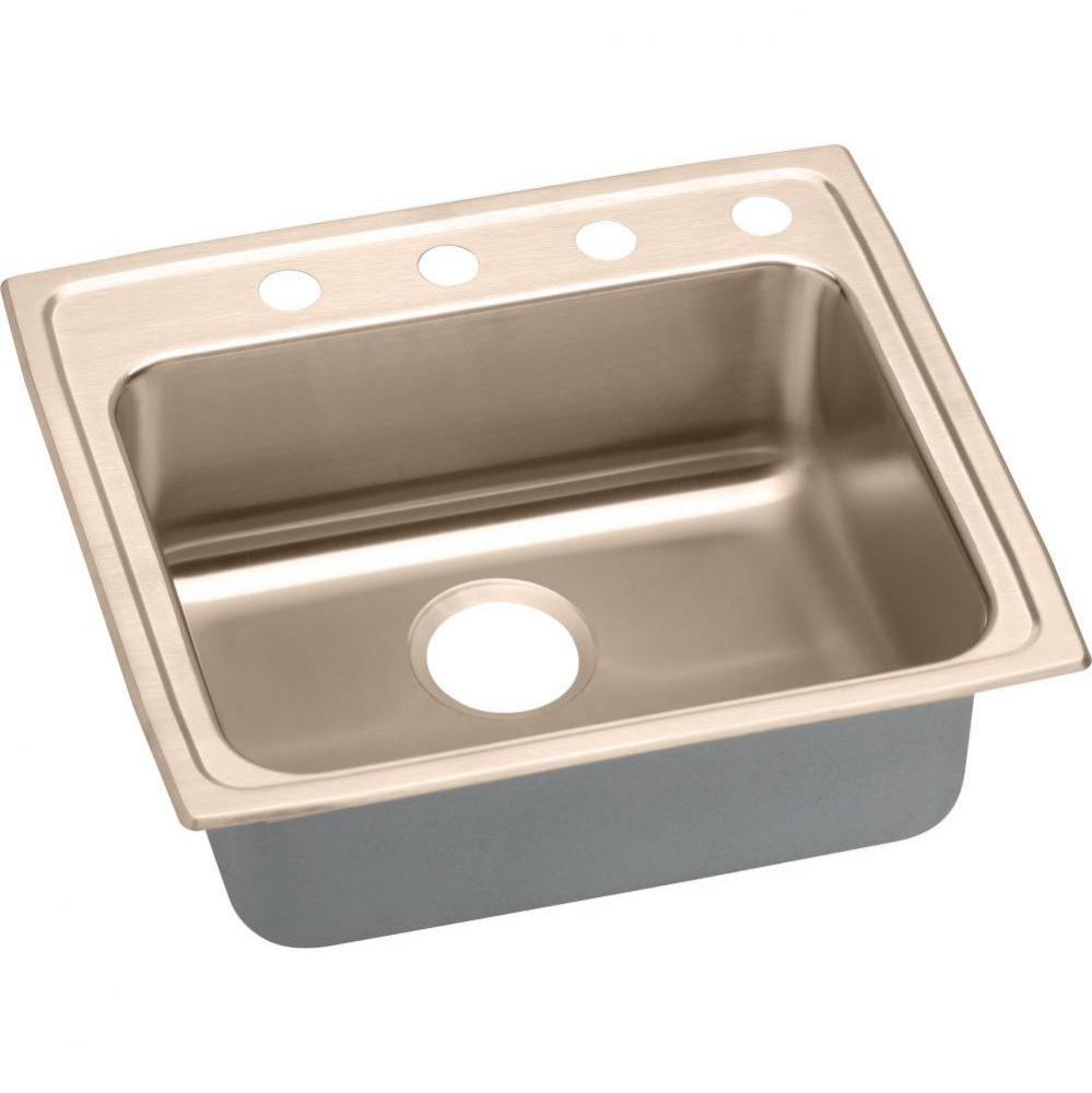 CuVerro Antimicrobial Copper 25'' x 21-1/4'' x 6-1/2'', Single Bowl