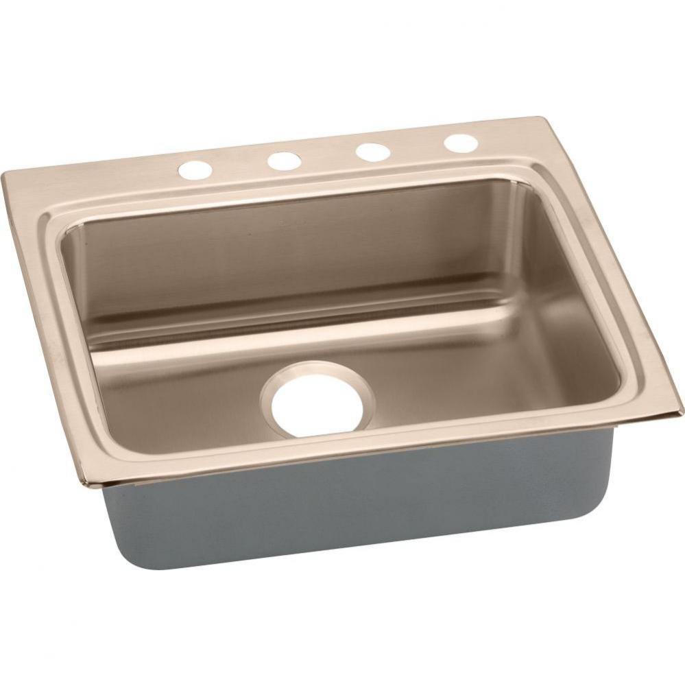 Antimicrobial Copper 25 x 22 x 6.5 Single Bowl Drop-in ADA Sink