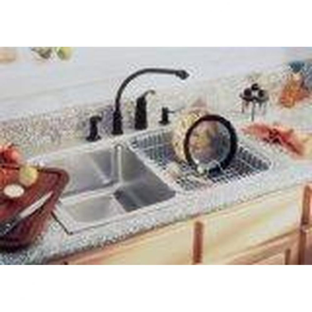 18 Gauge Stainless Steel 33'' x 22'' x 4'' Double Bowl Top Mount Kit