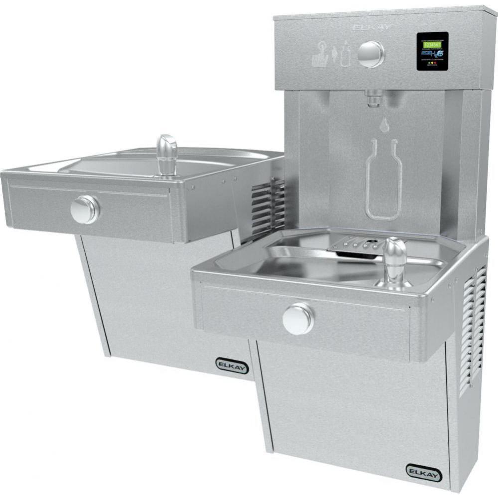 ezH2O Vandal-Resistant Bottle Filling Station and, Bi-Level Cooler Filtered Refrigerated Stainless