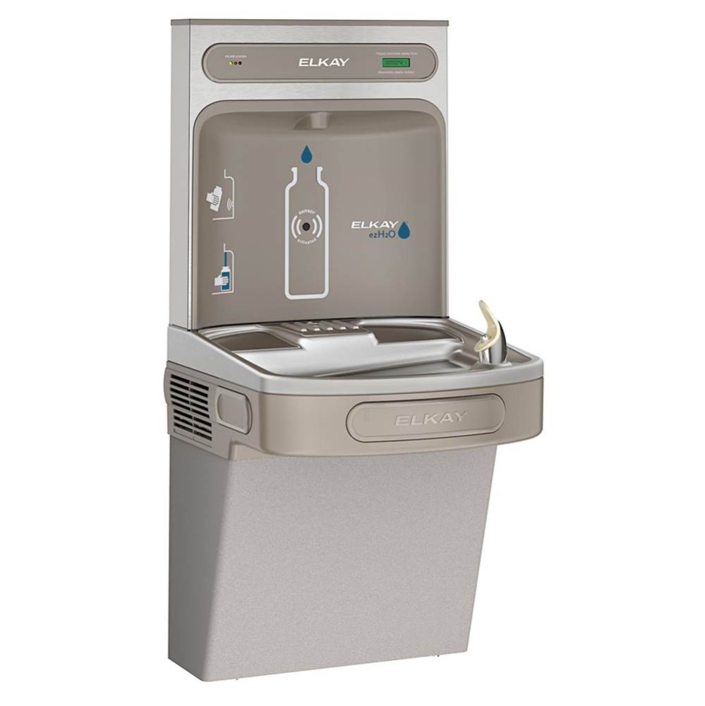 ezH2O Bottle Filling Station with Single ADA Cooler Filtered Non-Refrigerated Light Gray