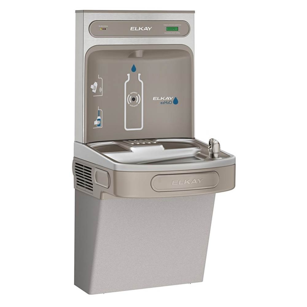 ezH2O Bottle Filling Station with Single ADA Vandal-Resistant Cooler Filtered Non-Refrigerated Lig