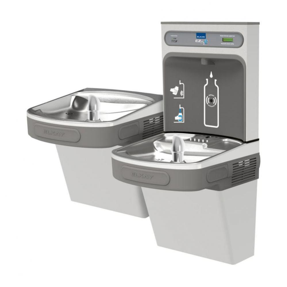 ezH2O Bottle Filling Station and Versatile Bi-Level ADA Vandal-Resistant Cooler, Filtered Refriger