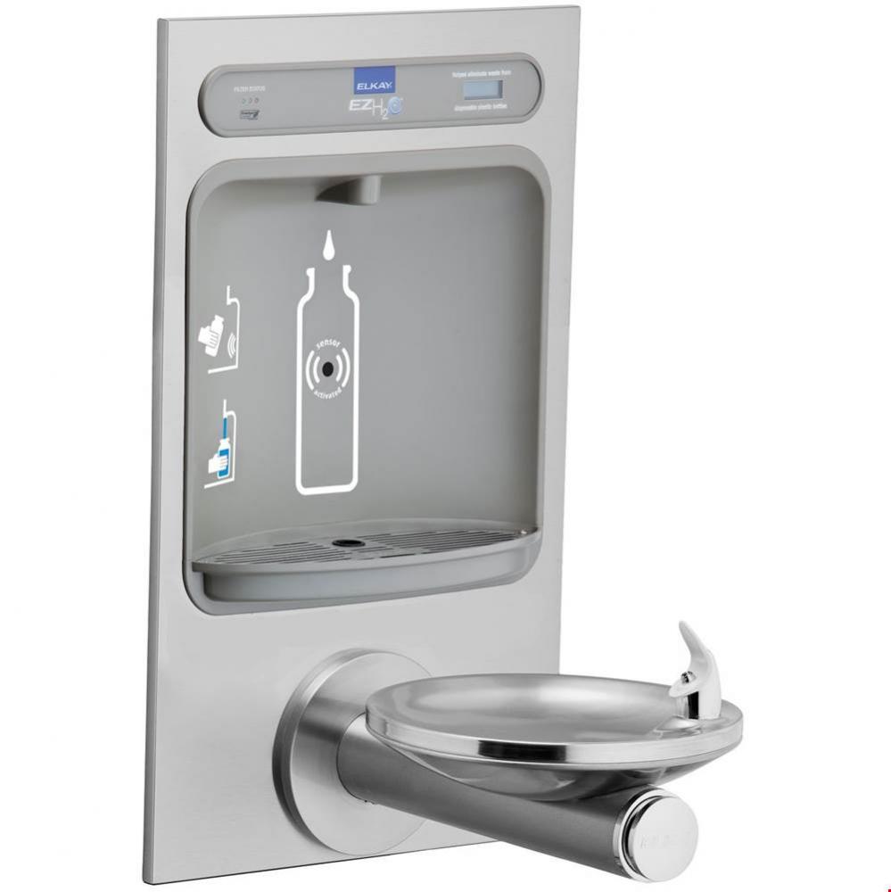 ezH2O Bottle Filling Station with Integral SwirlFlo Fountain, Filtered Non-Refrigerated Stainless