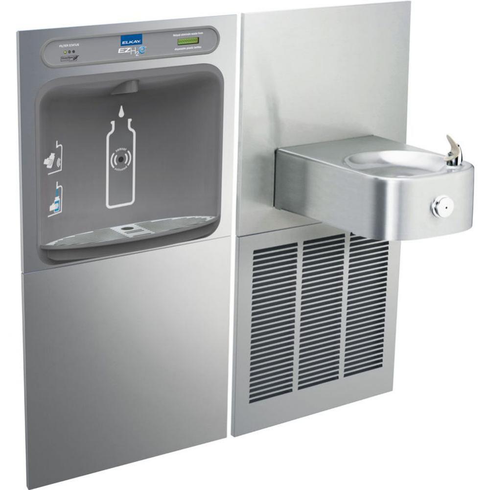 ezH2O Bottle Filling Station and Soft Sides Single Fountain, Filtered Refrigerated Stainless