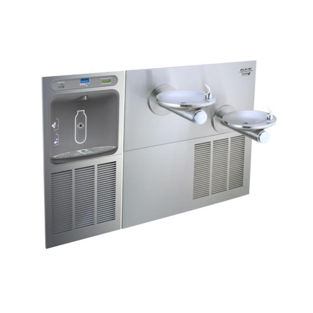 ezH2O Bottle Filling Station and SwirlFlo Bi-Level Fountain, High Efficiency Filtered Refrigerated
