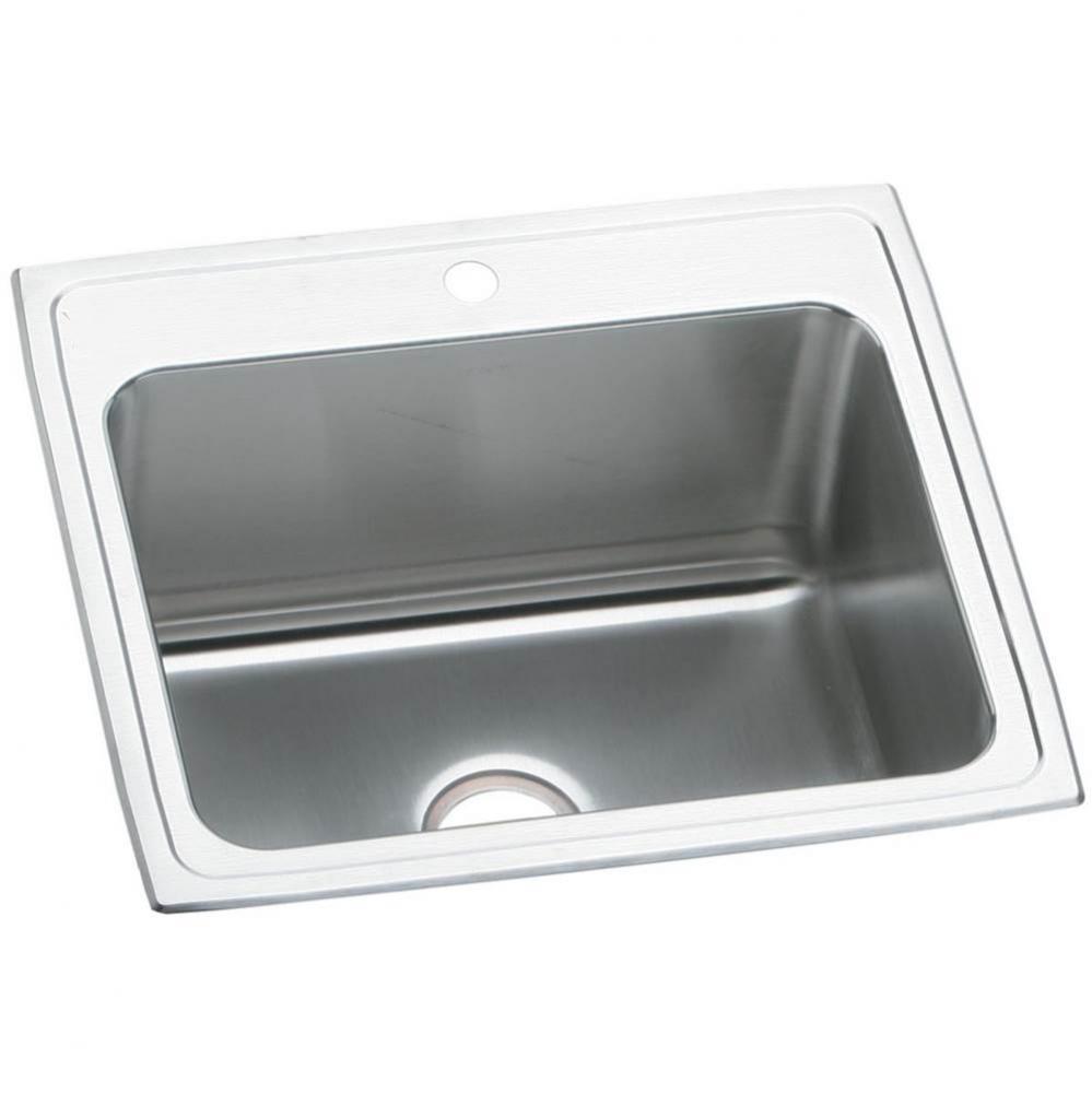 Pursuit Stainless Steel 25'' x 22'' x 12-1/8'', 2-Hole Single Bowl D