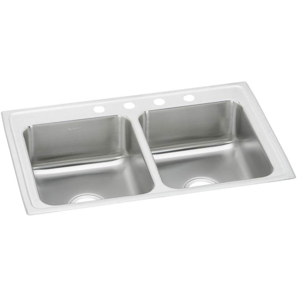Celebrity Stainless Steel 33'' x 22'' x 7-1/2'', 2-Hole Equal Double