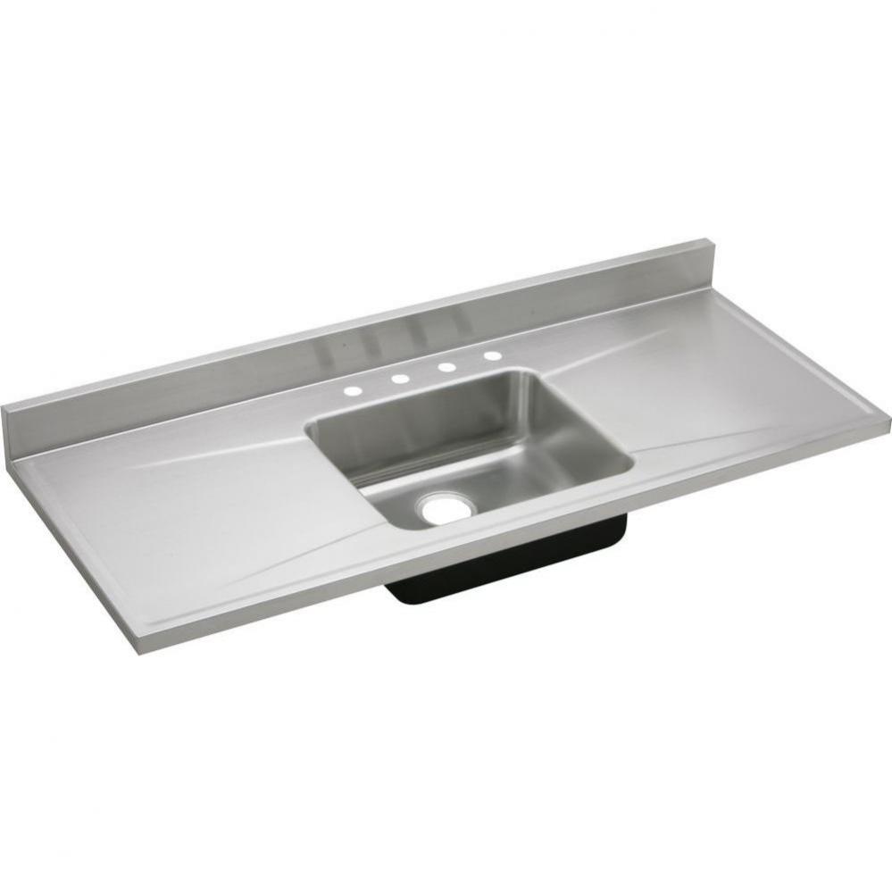 Lustertone Classic Stainless Steel 60'' x 25'' x 7-1/2'', Single Bow