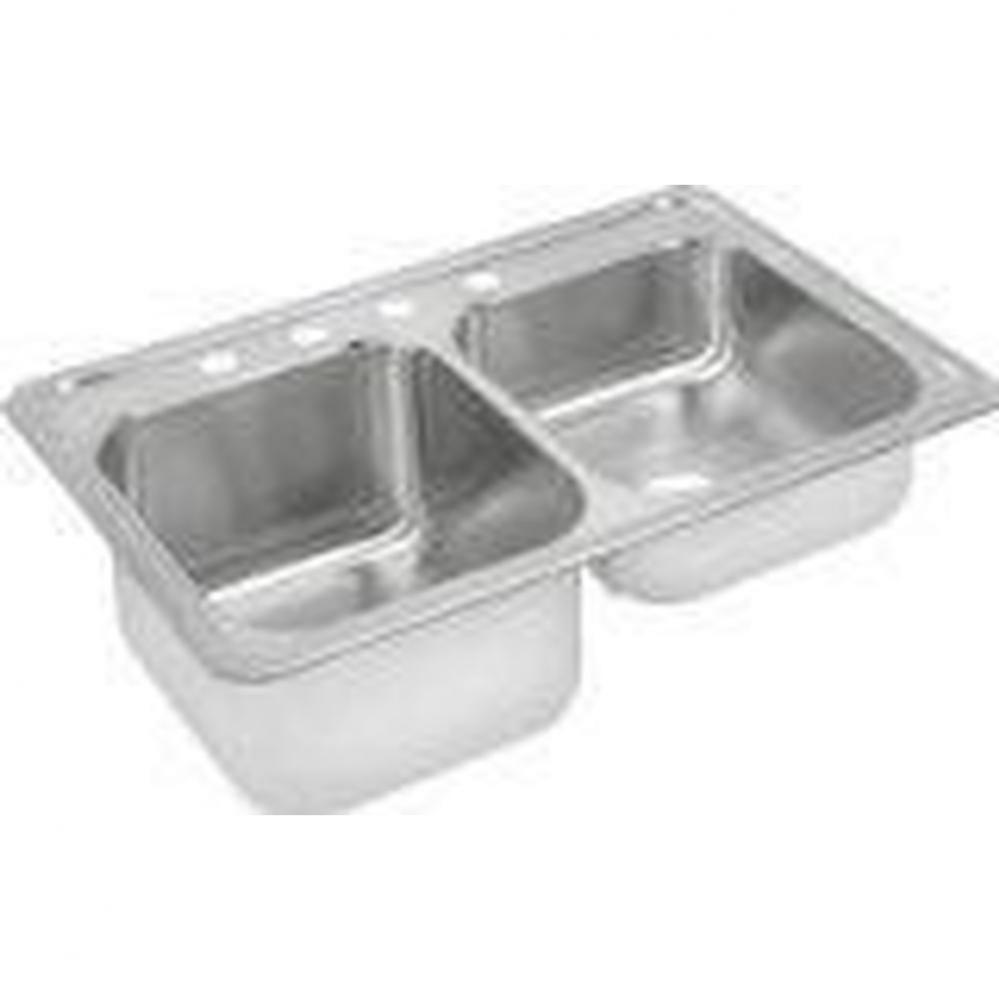 20 Gauge 33'' X 22'' X 10.3'' Double Bowl Kitchen Sink