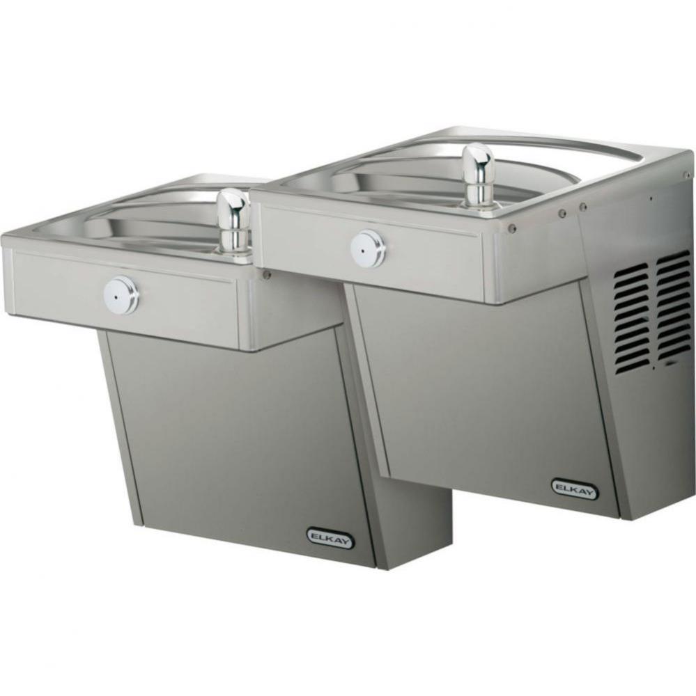 Cooler Wall Mount Bi-Level Reverse ADA Vandal-Resistant, Non-Filtered Refrigerated Stainless
