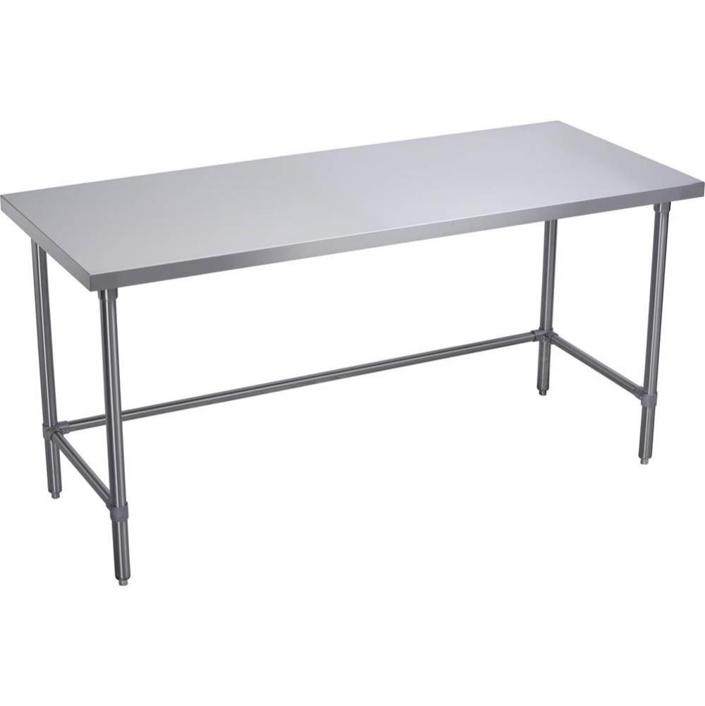 Stainless Steel 72'' x 24'' x 36'' 16 Gauge Flat Top Work Table with