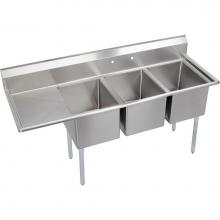 Elkay 14-3C16X20-L-18X - Dependabilt Stainless Steel 72-1/2'' x 25-13/16'' x 43-3/4'' 16 Gaug