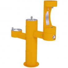 Elkay 4430BF1MFRKYLW - Halsey Taylor Endura II Outdoor HydroBoost Bottle Filling Station, Tri-Level Pedestal Non-Filtered