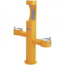 Elkay 4430BF1UFRKYLW - Halsey Taylor Endura II Outdoor HydroBoost Bottle Filling Station, Tri-Level Pedestal Non-Filtered