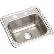 Elkay D115152 - Dayton Stainless Steel 15'' x 15'' x 5-3/16'', 2-Hole Single Bowl Dr