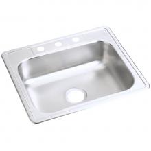 Elkay D125223 - Dayton Stainless Steel 25'' x 22'' x 6-9/16'', 3-Hole Single Bowl Dr